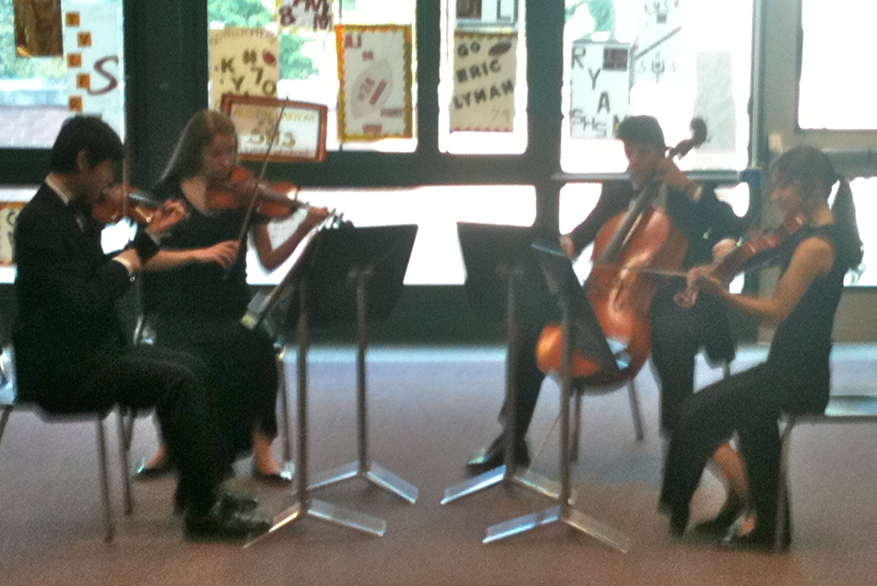 SHS String Quartet Performs for Alums